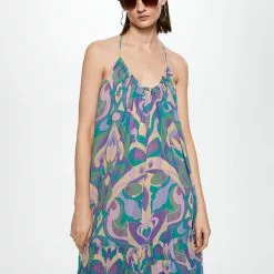 Mango Open Back Printed Dress -Mango popular store mango 9059 5646336 3