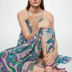 Mango Open Back Printed Dress -Mango popular store mango 9059 5646336 4
