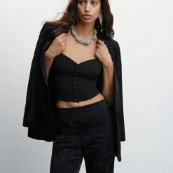 Mango Jacquard Fluid Trousers -Mango popular store mango 9064 2267636 4