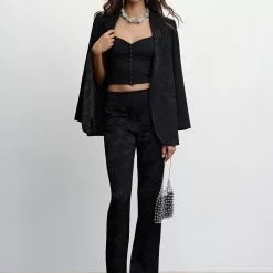 Mango Jacquard Fluid Trousers -Mango popular store mango 9065 2267636 5