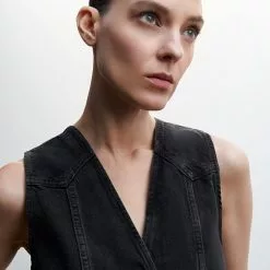 Mango Denim Vest With Decorative Stitching 12 Mango Denim Vest With Decorative Stitching -Mango popular store mango 9075 3267636 3