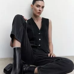 Mango Denim Vest With Decorative Stitching 13 Mango Denim Vest With Decorative Stitching -Mango popular store mango 9075 3267636 4