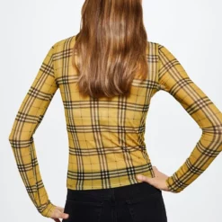 Mango Check T-Shirt -Mango popular store mango 9077 4826336 2