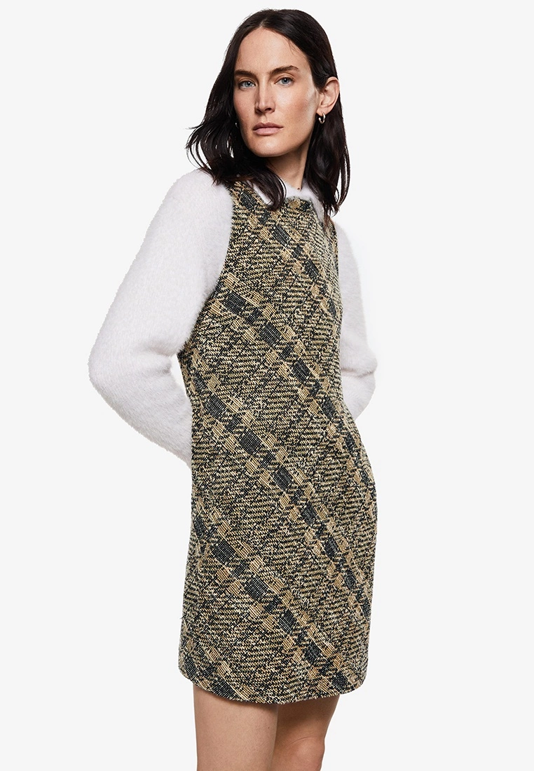 Mango Tweed Pinafore Dress 3 Mango Tweed Pinafore Dress