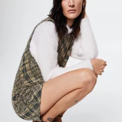 Mango Tweed Pinafore Dress 14 Mango Tweed Pinafore Dress -Mango popular store mango 9095 9746336 6