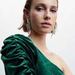 Mango Asymmetrical Velvet Top -Mango popular store mango 9114 6226336 3