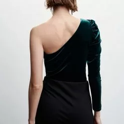 Mango Asymmetrical Velvet Top -Mango popular store mango 9114 6226336 4