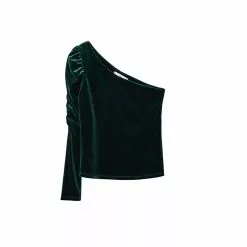 Mango Asymmetrical Velvet Top -Mango popular store mango 9115 6226336 8