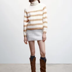 Mango Striped Turtleneck Sweater -Mango popular store mango 9182 0877836 5