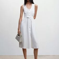 Mango Buttoned Bow Dress -Mango popular store mango 9186 8967836 4