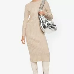 Mango Ribbed Midi Dress