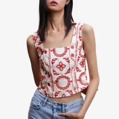 Mango Embroidered Cotton Top