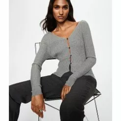 Mango Buttoned Ribbed Cardigan -Mango popular store mango 9282 5099626 4