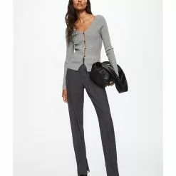 Mango Buttoned Ribbed Cardigan -Mango popular store mango 9282 5099626 5