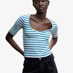 Mango Striped Rib T-Shirt