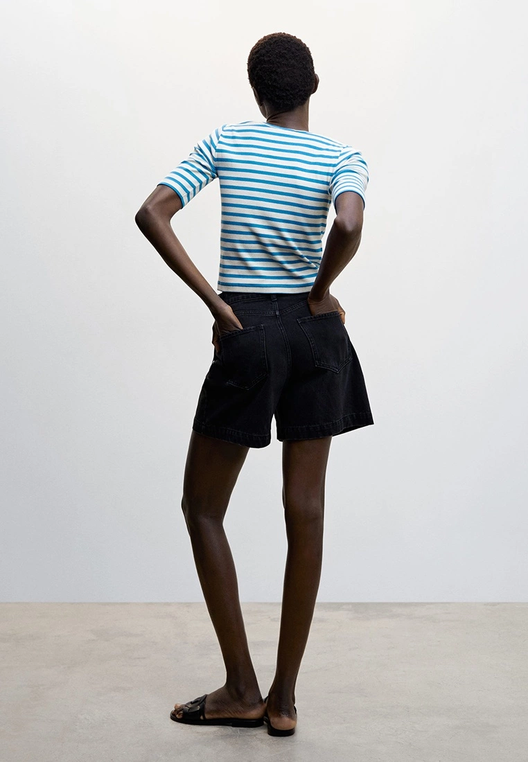 Mango Striped Rib T-Shirt 4 Mango Striped Rib T-Shirt - Image 2