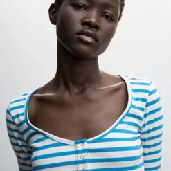 Mango Striped Rib T-Shirt 10 Mango Striped Rib T-Shirt -Mango popular store mango 9296 5387836 3