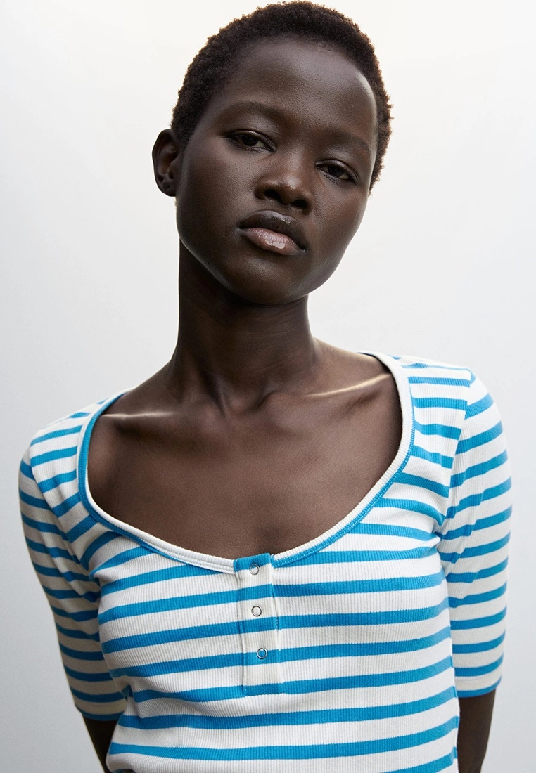 Mango Striped Rib T-Shirt 5 Mango Striped Rib T-Shirt - Image 3