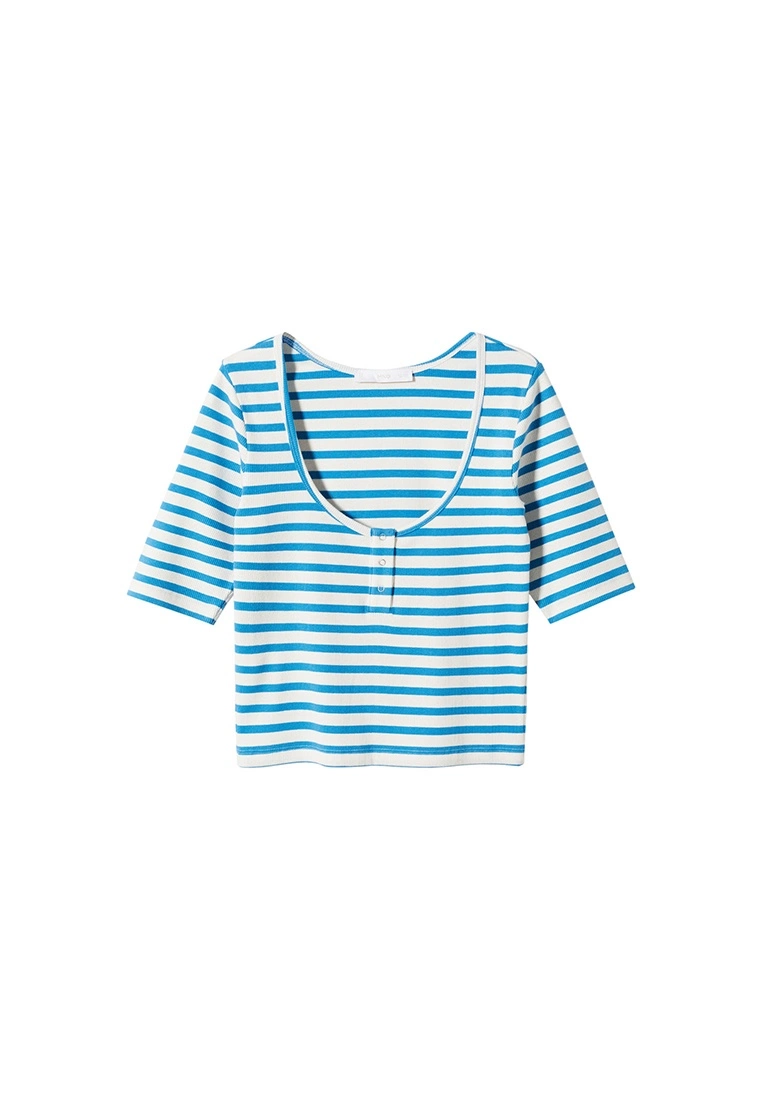 Mango Striped Rib T-Shirt 8 Mango Striped Rib T-Shirt - Image 6