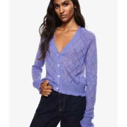 Mango Openwork Knit Cardigan