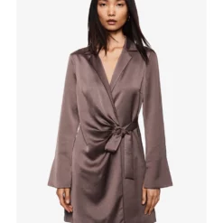 Mango Satin Shirt Dress