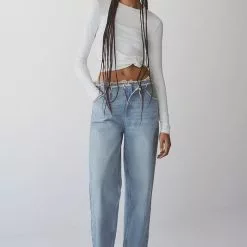 Mango Mid-Rise Wide Leg Jeans -Mango popular store mango 9504 0498046 7