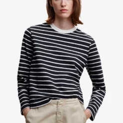 Mango Striped Cotton-Blend Sweatshirt