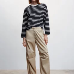 Mango Striped Cotton-Blend Sweatshirt -Mango popular store mango 9510 1648046 5