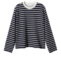 Mango Striped Cotton-Blend Sweatshirt -Mango popular store mango 9513 1648046 8