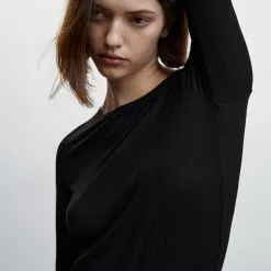 Mango Ribbed Long-Sleeved T-Shirt -Mango popular store mango 9523 0148046 3