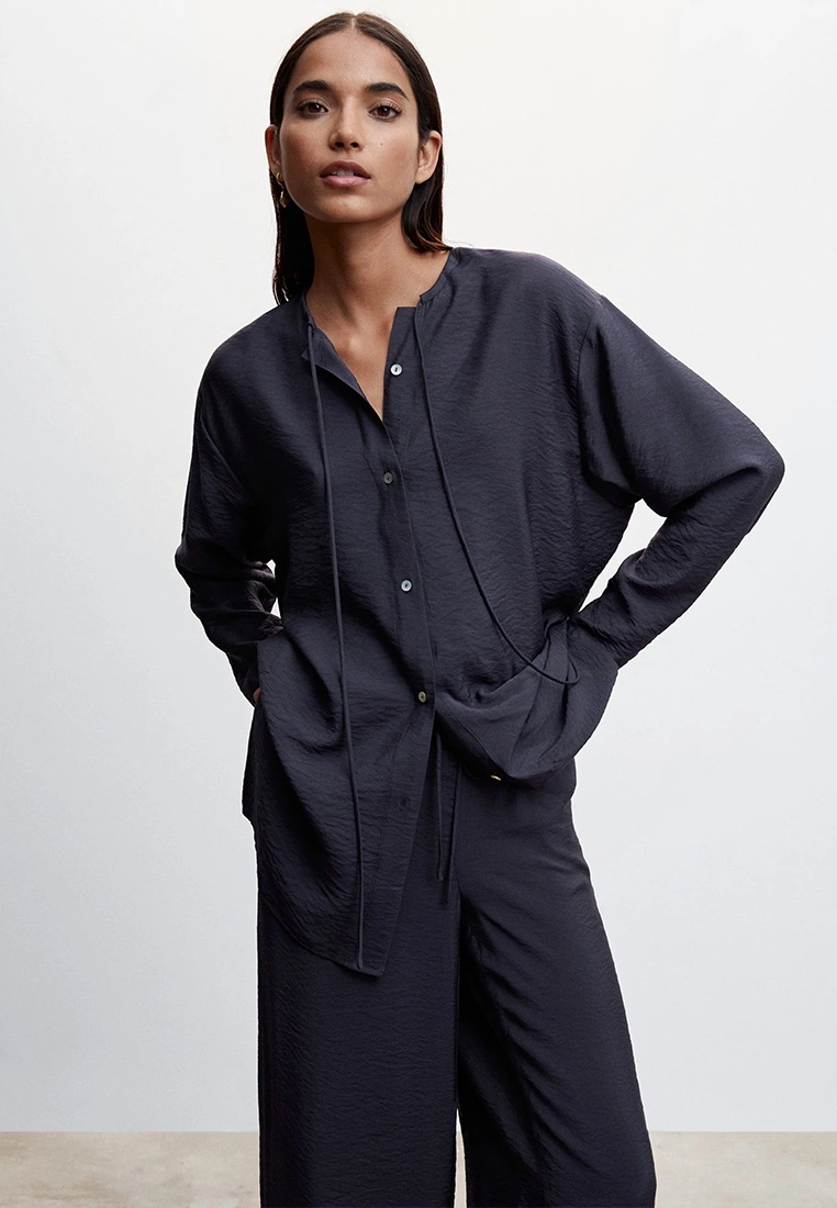 Mango Satin Palazzo Trousers 6 Mango Satin Palazzo Trousers - Image 4