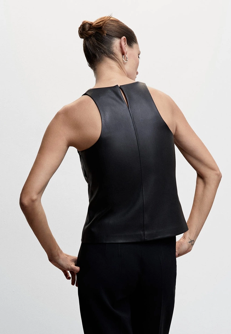 Mango Leather-Effect Top 4 Mango Leather-Effect Top - Image 2