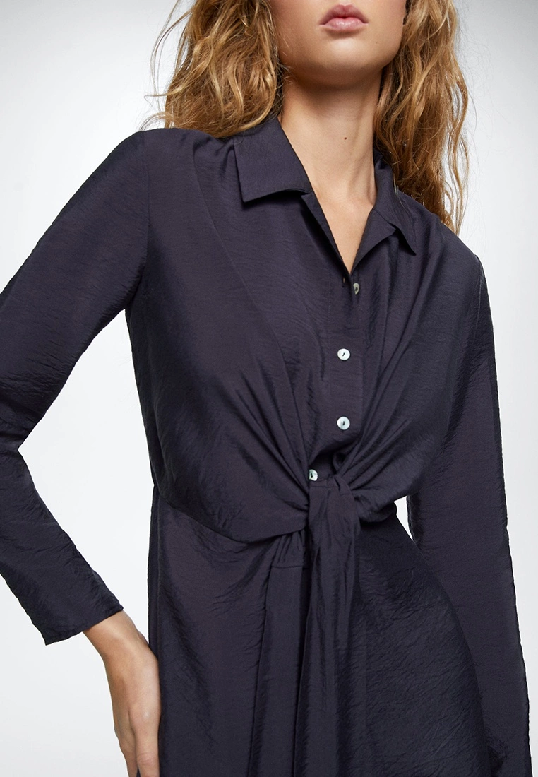 Mango Knot Detail Shirt Dress 6 Mango Knot Detail Shirt Dress - Image 4