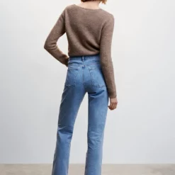 Mango High-Rise Straight Jeans -Mango popular store mango 9591 2888046 2