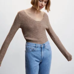 Mango High-Rise Straight Jeans -Mango popular store mango 9592 2888046 4