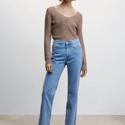 Mango High-Rise Straight Jeans -Mango popular store mango 9593 2888046 6