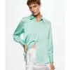 Mango Satin Finish Flowy Shirt -Mango popular store mango 9615 0916626 1