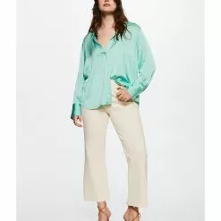 Mango Satin Finish Flowy Shirt -Mango popular store mango 9615 0916626 2