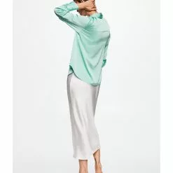 Mango Satin Finish Flowy Shirt -Mango popular store mango 9615 0916626 3