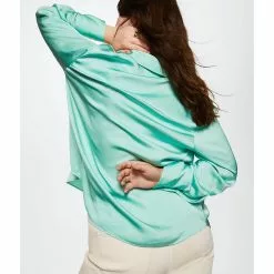 Mango Satin Finish Flowy Shirt -Mango popular store mango 9616 0916626 6