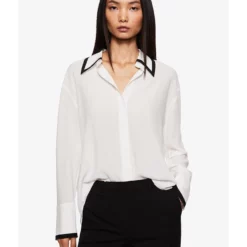 Mango Contrast Trim Shirt