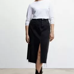 Mango Cotton Boat Neck T-Shirt -Mango popular store mango 9780 5626536 6