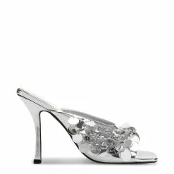 Mango Sequin Heels with Mirror Detail