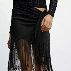 Mango Fringed Mini Skirt -Mango popular store mango 9821 5816536 3