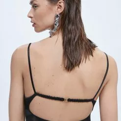 Mango Corset Neckline Satin Dress -Mango popular store mango 9827 0605146 4