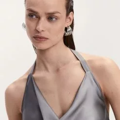 Mango Satin Top with Back Opening -Mango popular store mango 9834 7225146 3