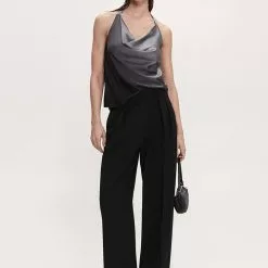 Mango Satin Top with Back Opening -Mango popular store mango 9835 7225146 5