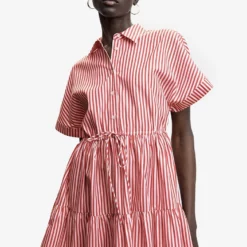Mango Striped Ruffle Dress