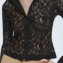 Mango Lace Blouse With Flared Sleeves 12 Mango Lace Blouse With Flared Sleeves -Mango popular store mango 9840 6315146 3