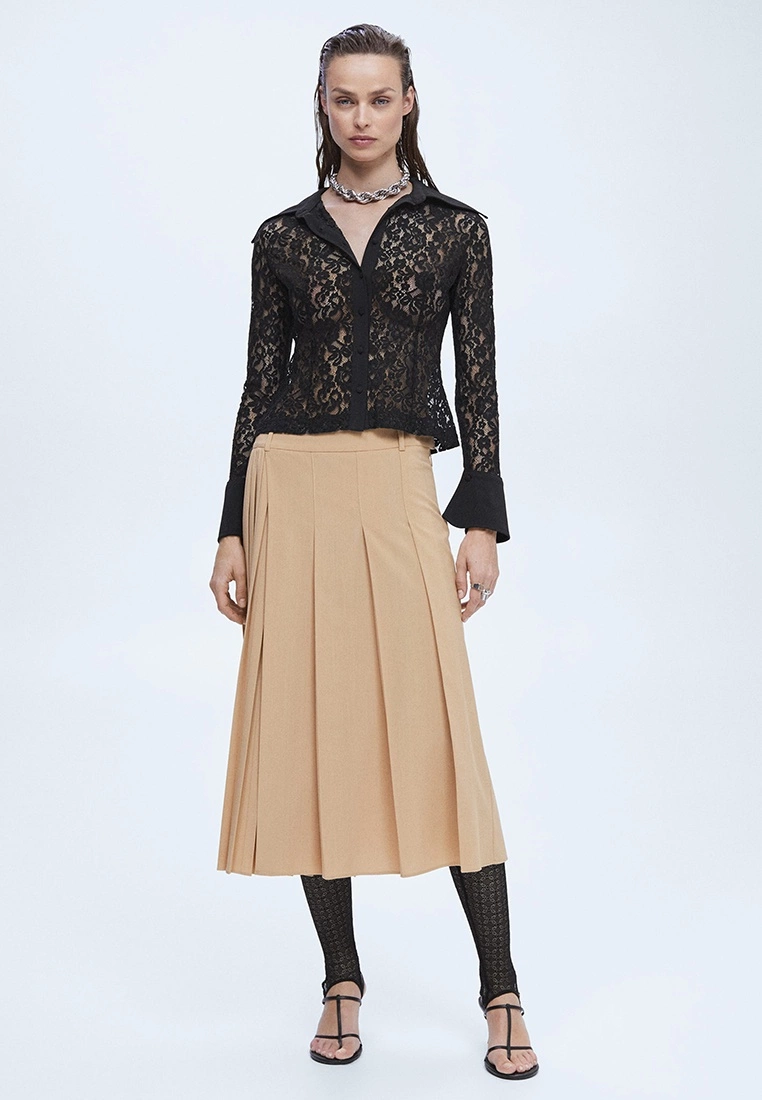 Mango Lace Blouse With Flared Sleeves 6 Mango Lace Blouse With Flared Sleeves - Image 4